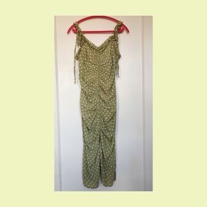 Lulu’s Sage Green Polka Midi Dress